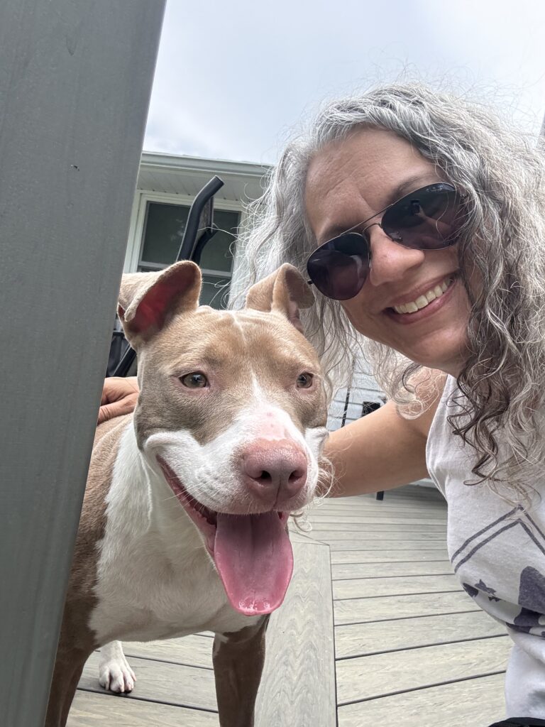 Pet sitter helping a shy dog feel safe